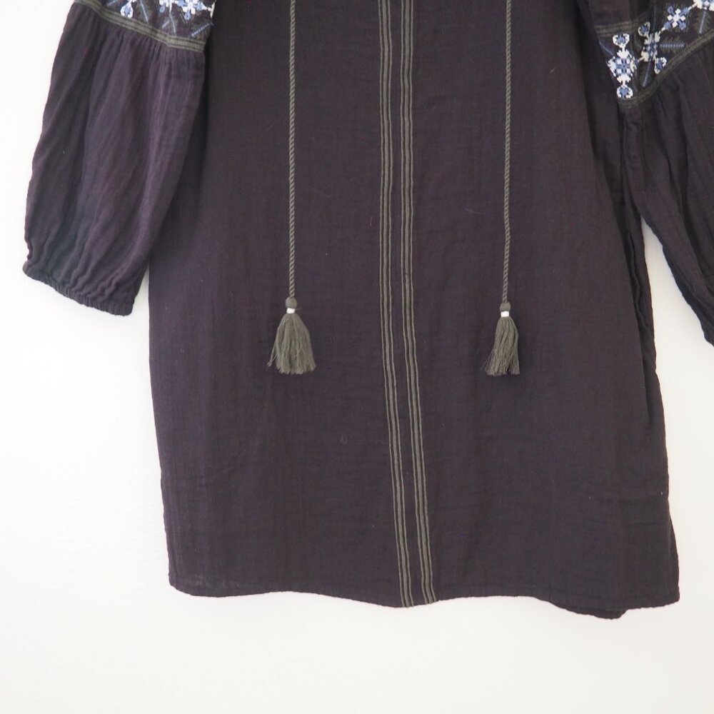 ! Lilla P Embroidered Gauze Long Sleeve Dress sz L - Picture 6 of 9